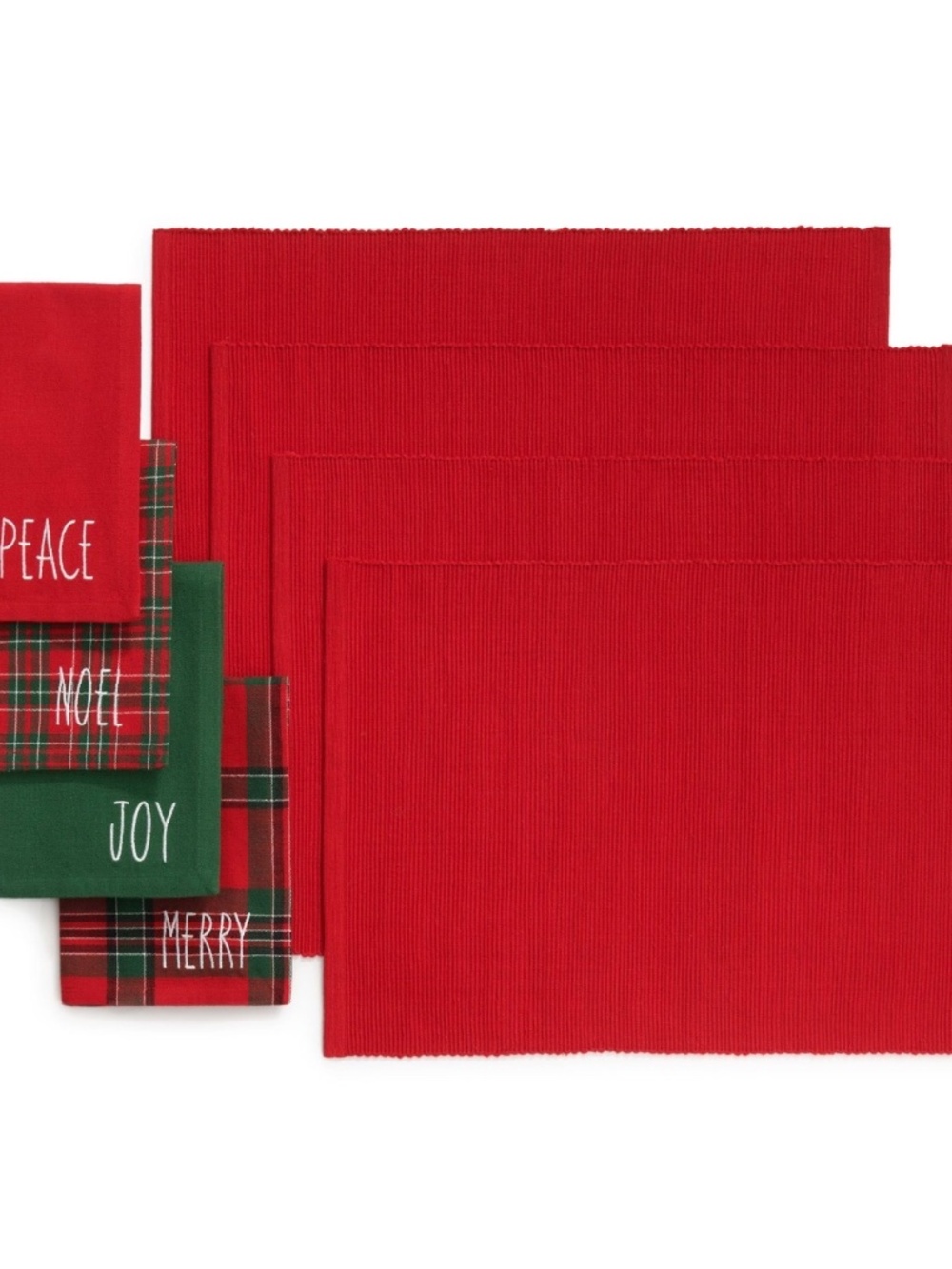 Elrene Home Holiday Christmas Placemat and Napkin Value Set of 8
